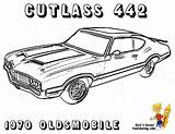 Coloring Pages Car Muscle Cars Old Charger Dodge Printable American School Oldsmobile 442 Rod Adult Clipart Rat Cutlass 1969 Classic sketch template