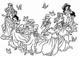 Disney Princesses Coloring Princess Pages Childhood Back Adult sketch template