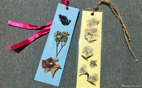 pressed flower bookmarks  day