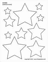 Stars Printable Various Sizes Templates Sized Star Firstpalette Template Coloring Shapes Printables Pages Moon Color Crafts Stencils Basic Stencil Choose sketch template