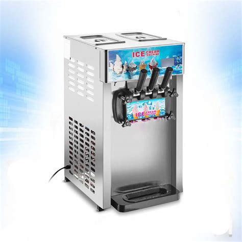 Commercial 110v Soft Serve Ice Cream Machine Countertop 3flavor Ice