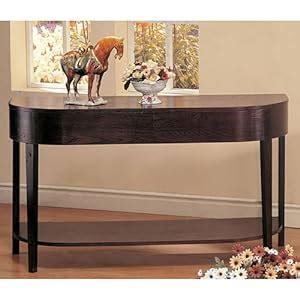 amazoncom curved design cappuccino sofa table home wooden console kitchen dining