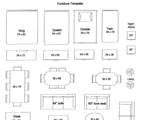 printable scale furniture templates printable templates