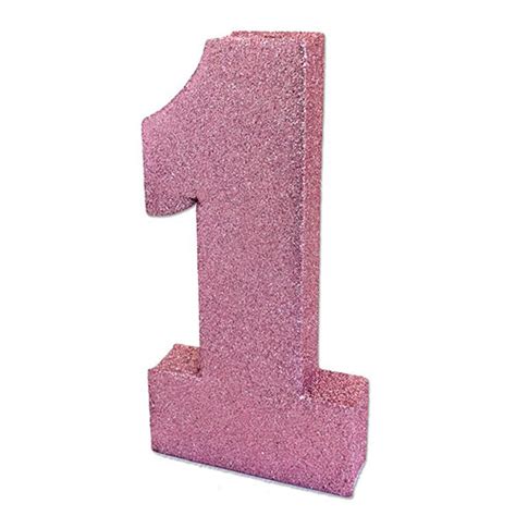 numero  rosa bebe purpurina decoracion de mesa cm misfiestases