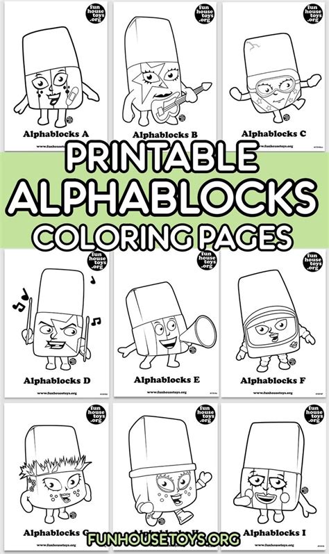 printable alphablocks coloring pages  kids coloring pages  kids