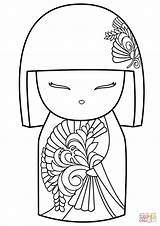 Coloring Pages Kimono Doll Japanese Kokeshi Asian Para Colorear Dolls Kimmidoll Printable Getcolorings Dibujo Quilts Cabbage Patch Colorings Supercoloring Getdrawings sketch template