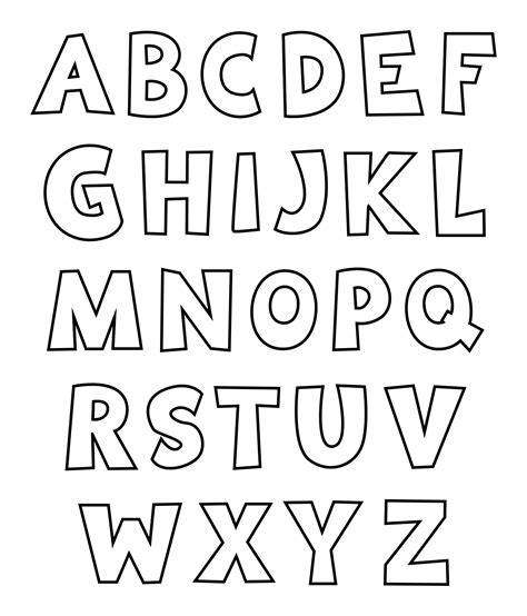 outline letters printable