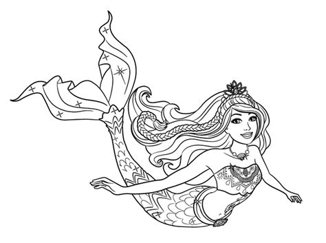 coloring page mermaid princess
