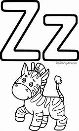 Letter Coloring Pages Zebra sketch template
