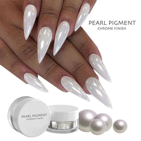 white chrome powder matte pigment pearl nail pigment art etsy chrome nail powder pearl
