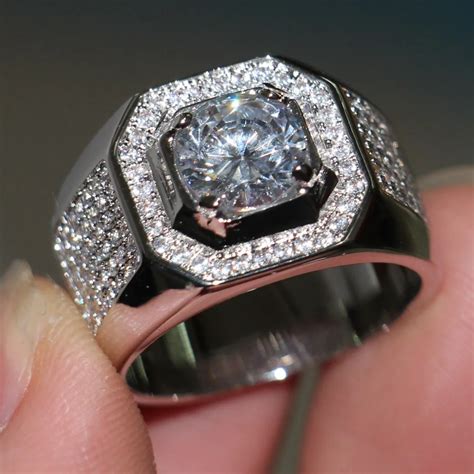 choucong brand solitaire jewelry men ring ct stone aaaaa zircon cz