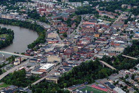 aerial  downtown morgantown  river photograph   friend