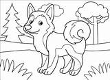 Husky Coloring Adorable Pages Printable Dogs Kids sketch template