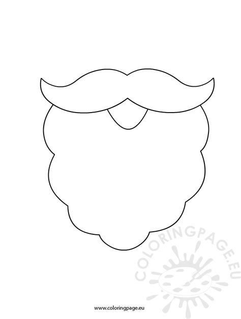 santa beard template coloring page