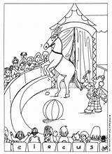 Circus Clown Coloring Pages Horse Print Horses sketch template