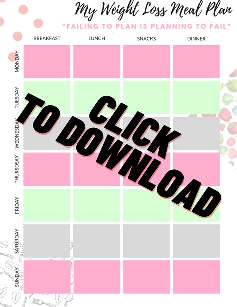 Free Weekly Meal Planner Template With Grocery List Printable Pdf