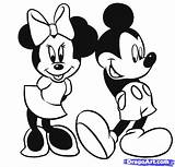 Mickey Mouse Outline Coloring Minnie Characters Popular Draw sketch template
