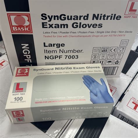 intco basic synguard nitirle exam gloves    xl  sale  los