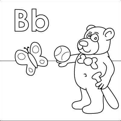 letter  coloring page bear bat ball butterfly  httpwww