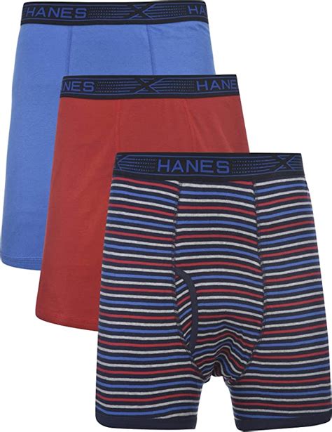 Hanes Men S 3 Pack Tagless 100 Cotton Boxer Briefs With X Temp And