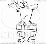 Barrel Wearing Man Outline Illustration Cartoon Royalty Toonaday Rf Clip Regarding Notes sketch template