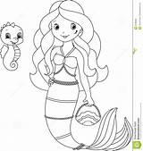 Mermaid Coloring Pages Book Kids Printable Cute Clip Princess Books Girls sketch template