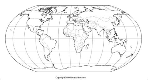 blackline world map printable   printable templates