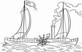 Steamboat Clermont Coloring Pages Printable Boat Description Coloringonly Rowing sketch template