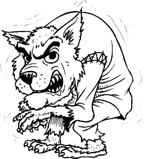 werewolf coloring pages  halloween  coloringbookfuncom