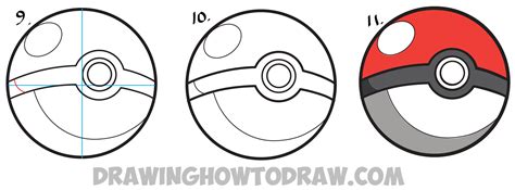 draw  pokeball  pokemon easy step  step drawing