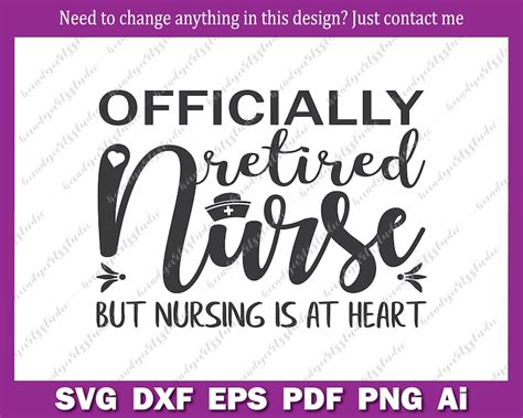 Retired Nurse Svg Officially Retired Nurse Svg File Senior Etsy