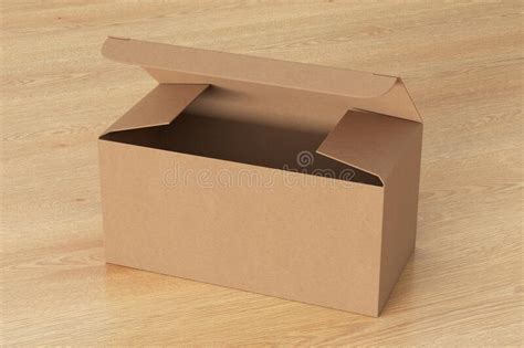 blank cardboard flat square gift box  opened hinged flap lid  black background stock