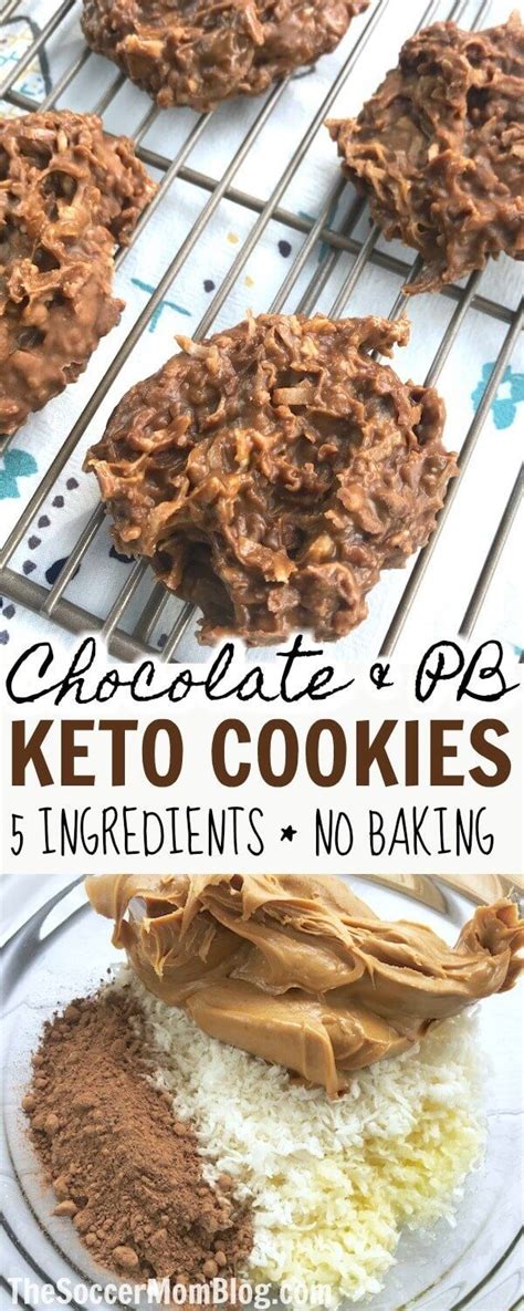 chocolate and peanut butter no bake cookies keto recette dessert