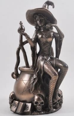 bronze witch figurine