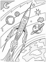 Coloring Rocketship Color Pdf Format sketch template