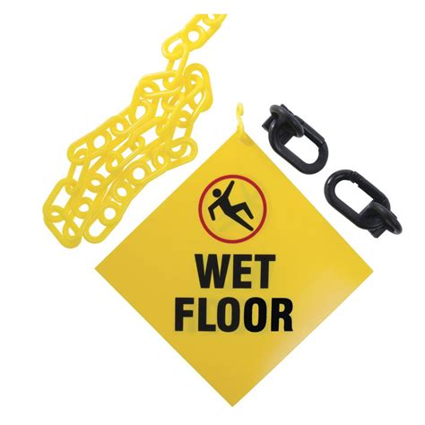 mr chain yellow plastic 8 l x 8 w closed sign kit with 6 chain