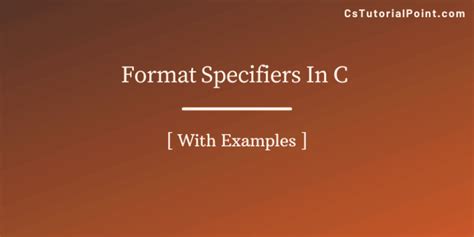 format specifiers   language  examples