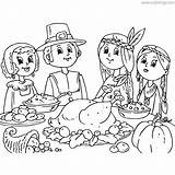 Coloring Thanksgiving Pages Pilgrim Indians Dinner Xcolorings 1280px 191k Resolution Info Type  Printable sketch template