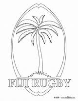 Rugby Fiji Fidji Iles Coloriage Blason Hellokids Colorier Fijian Fiyi Homecolor sketch template