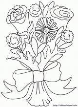 Bouquet Coloring Flower Pages Clipart Flowers Printable Carnation Wedding Color Rose Valentine Roses Colouring Clip Book Kids Doodle Print Cliparts sketch template