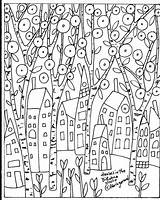Karla Gerard Folk Hundertwasser Birches Pintura Pianura Primitive Adultos sketch template