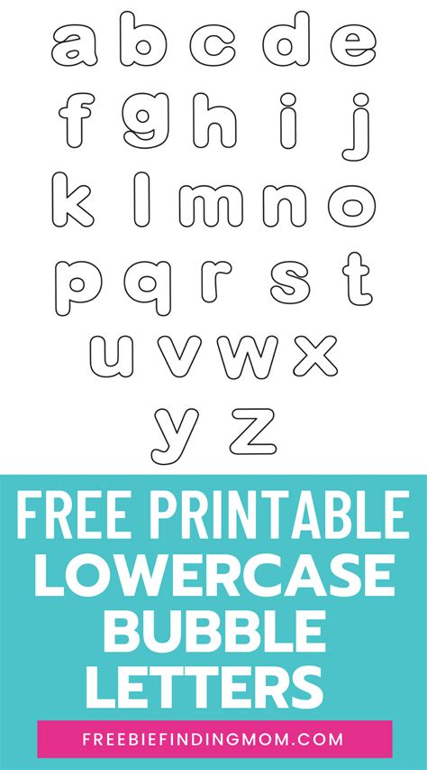 printable lowercase bubble letters alphabet stencils freebie