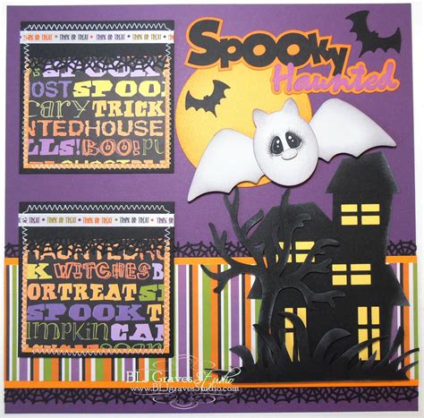 blj graves studio spooky haunted halloween scrapbook page