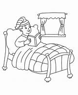 Bed Coloring Pages Boy Para Drawing Reading Cama Couple Pintar He Printable Getdrawings Template sketch template