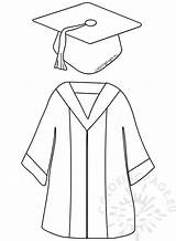Gown Coloring Kirigami Togas Graduacion Graduación Coloringpage Birrete Graduado Graduate Graduados sketch template