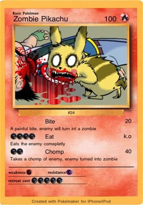 zombie pikachu fun  pokemon cards pinterest zombies ash
