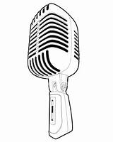 Microphone Vintage Drawing Getdrawings Coloring sketch template