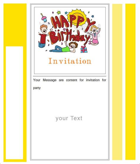 blank happy birthday invitations