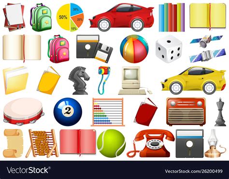 set  objects royalty  vector image