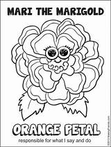 Coloring Petal Girl Daisy Scout Scouts Orange Mari Pages Marigold Responsible Petals Sheet Printables Makingfriends Lupine Print Flower Say Do sketch template